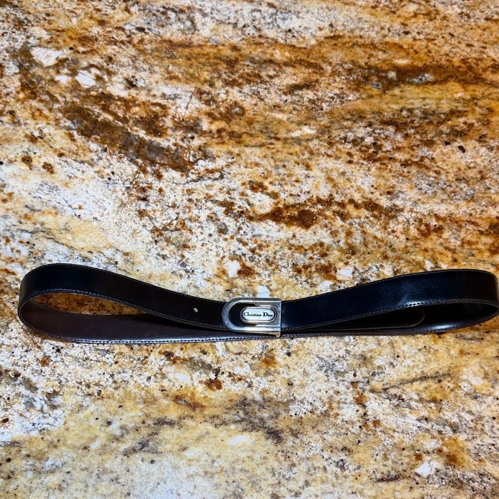 DIOR Vintage Reversible Belt Black Brown Leather